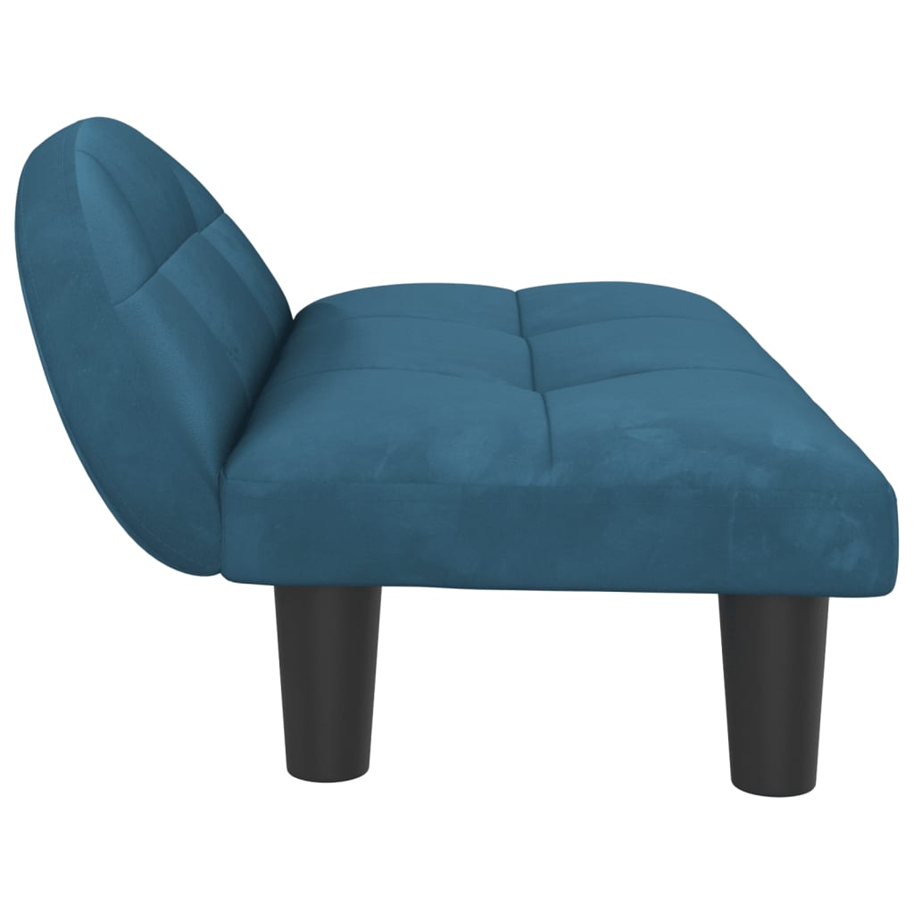 Cama Para Perros De Terciopelo Azul 70x52x30 Cm / Vetonek_5