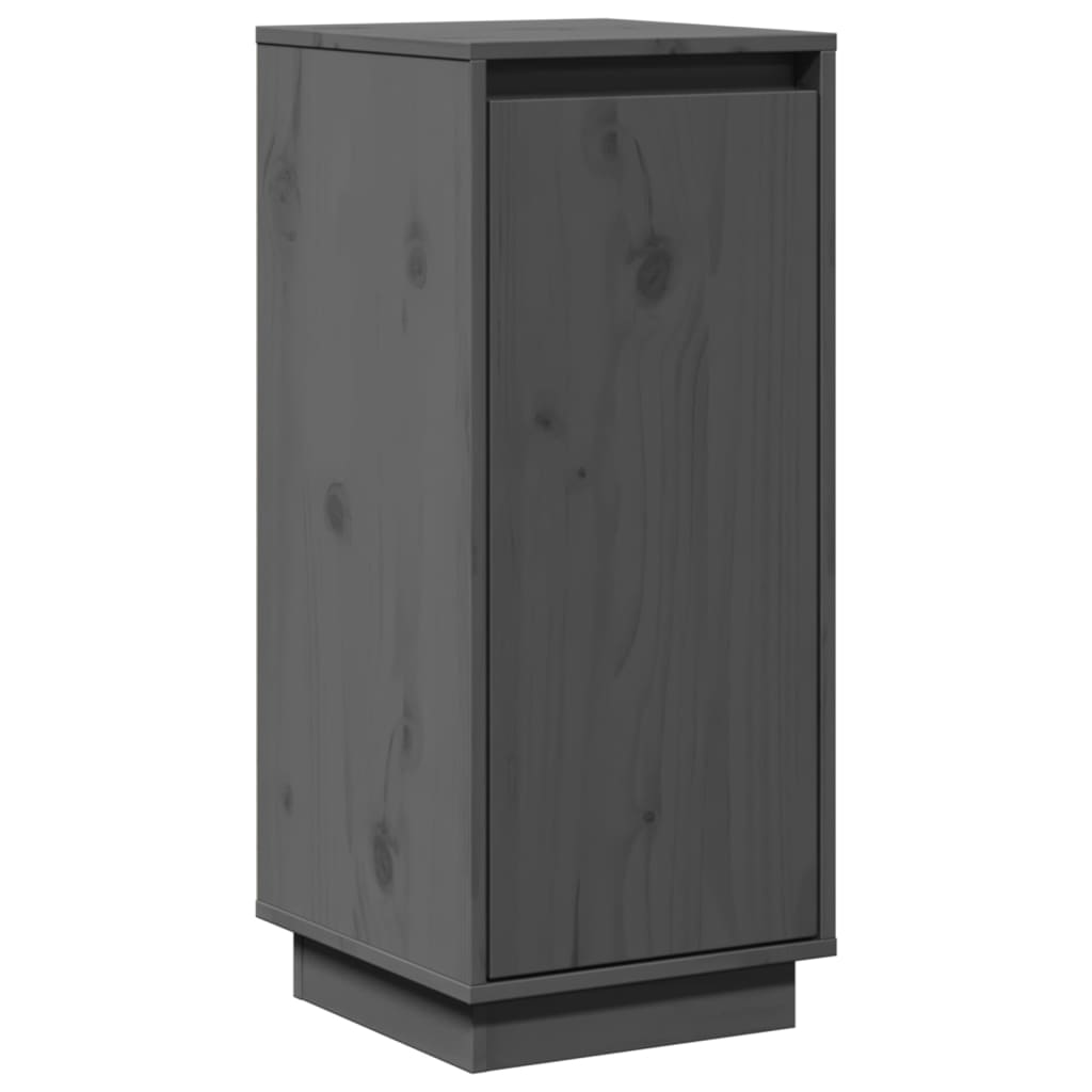 Aparador De Madera Maciza De Pino Gris 31,5x34x75 Cm / Vetonek_4