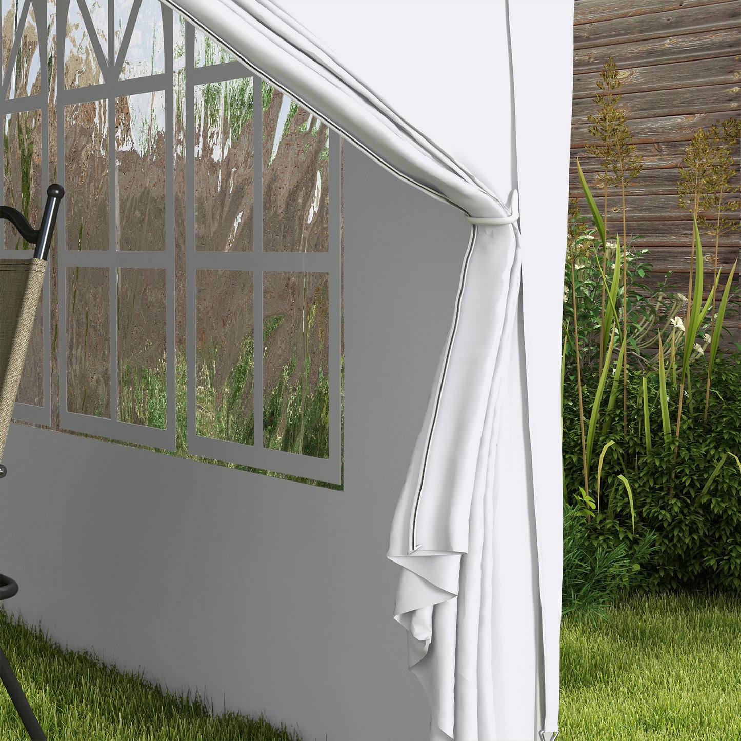 Outsunny Carpa Gazebo Con Paredes Desontables Ventanas Visibles Incluye Bolsa_4