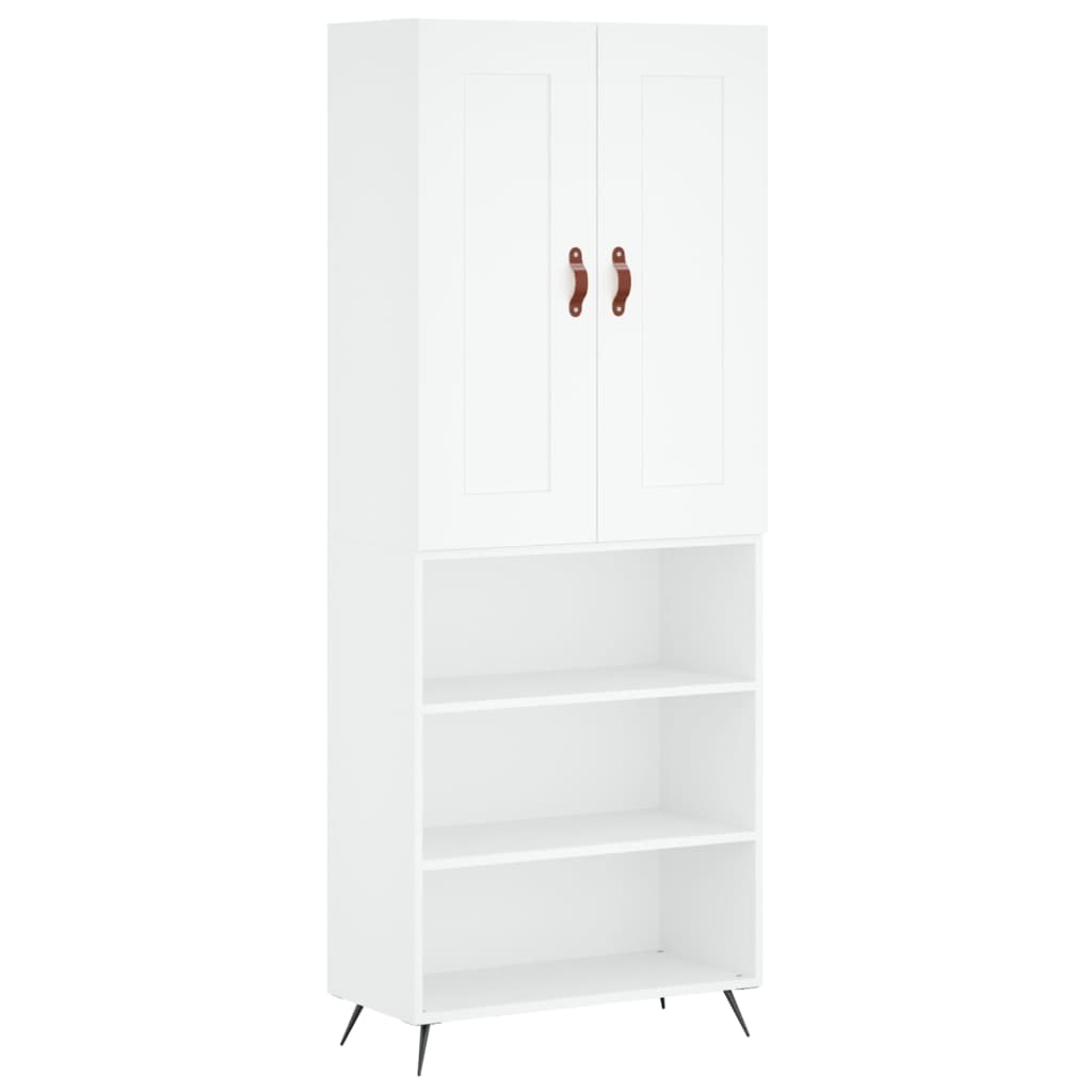Aparador Alto Madera Contrachapada Blanco 69,5x34x180 Cm_1