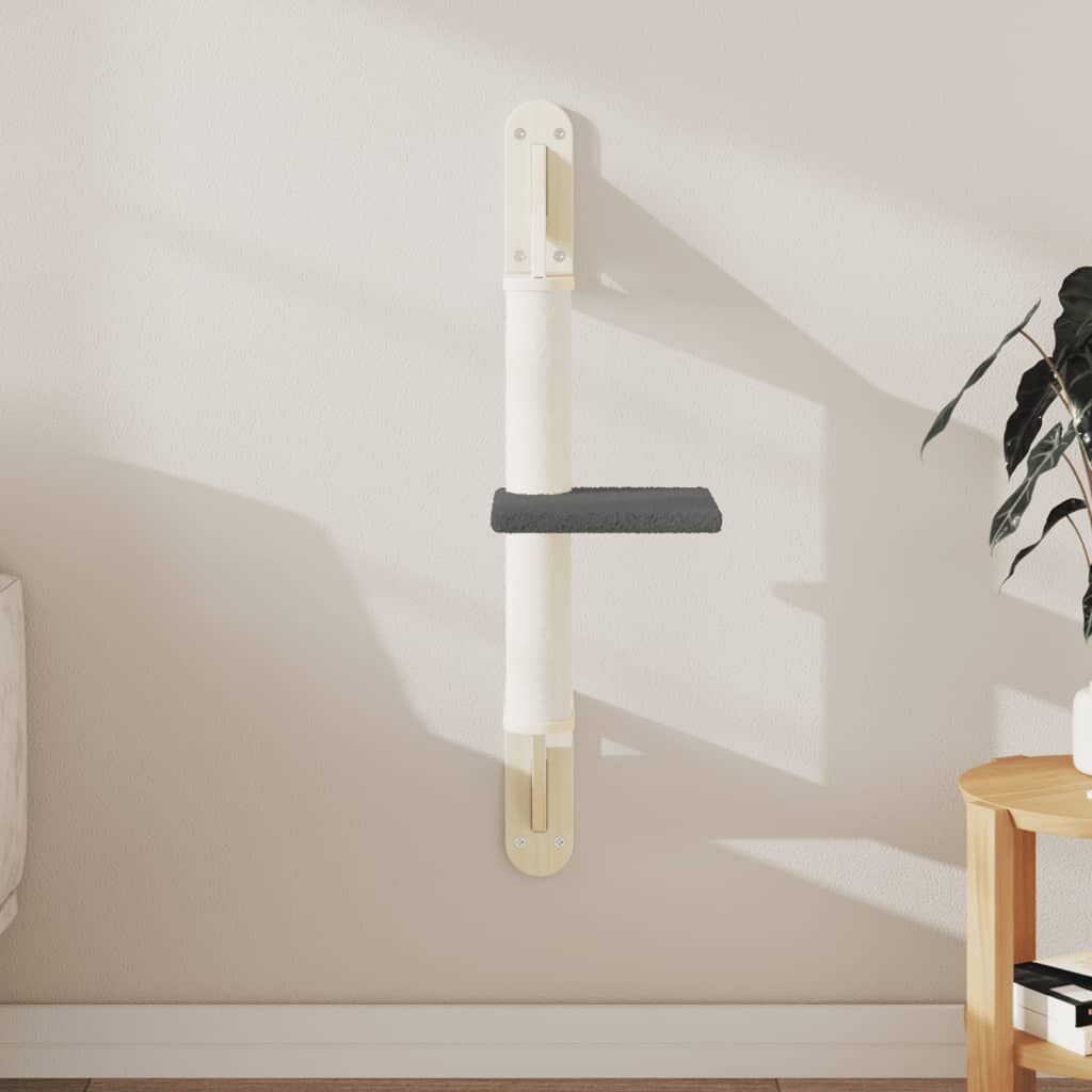 Vidaxl Árbol Rascador Para Gatos De Pared Gris Oscuro 85,5 Cm_1
