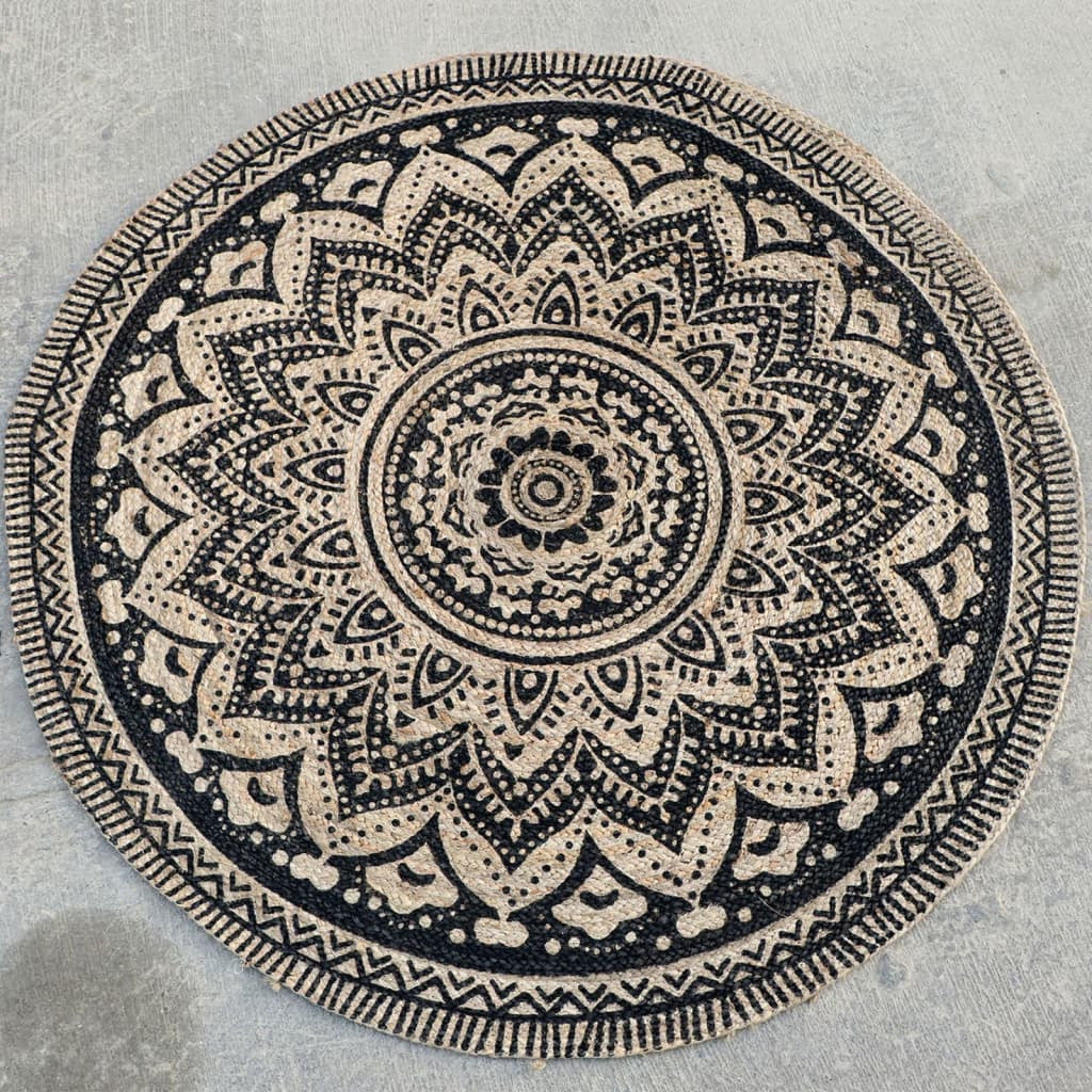 Dutch Lifestyle Alfombra Jaipur Classic Redonda Beige Y Negro 200 Cm_0