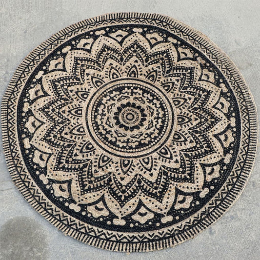 Dutch Lifestyle Alfombra Jaipur Classic Redonda Beige Y Negro 200 Cm_0