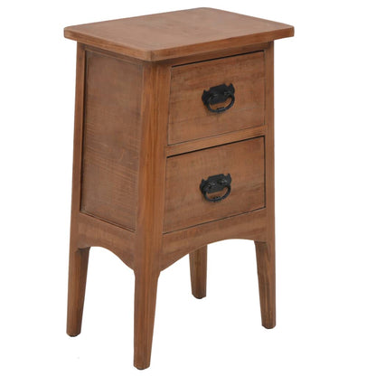Mesita De Noche Madera Maciza De Abeto 40x29x68 Cm Marrón_1