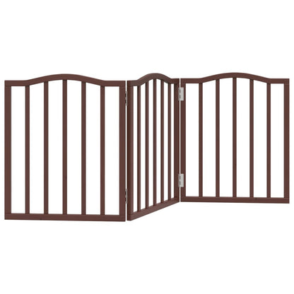 Vidaxl Puerta Para Perros Plegable 3 Paneles Álamo Marrón Roble 150 Cm_0