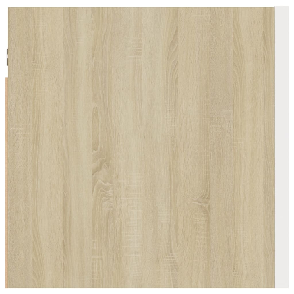 Mesita De Noche De Madera Ingeniería Blanco Y Roble Sonoma_4
