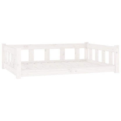 Vidaxl Cama Para Perros Madera Maciza De Pino Blanco 105,5x75,5x28 Cm_0