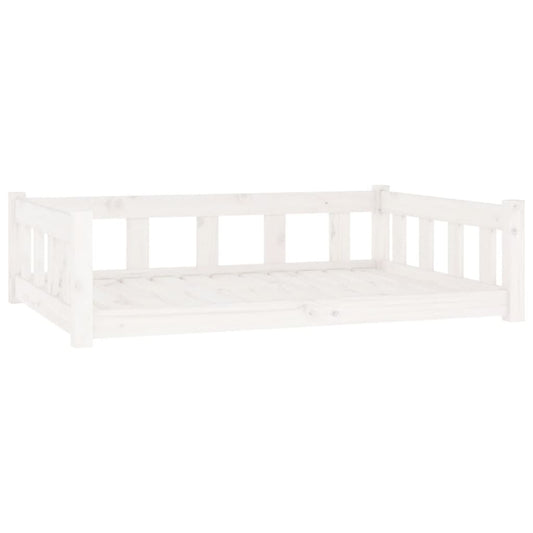 Vidaxl Cama Para Perros Madera Maciza De Pino Blanco 105,5x75,5x28 Cm_0