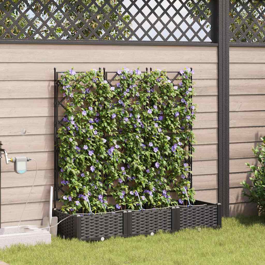 Macetero De Jardín 3 Uds. Negro 120 X 40 X 126 Cm Pp_2