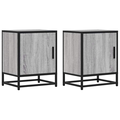Mesitas Noche 2 Uds Madera Ingeniería Gris Sonoma 40x31x50 Cm_0