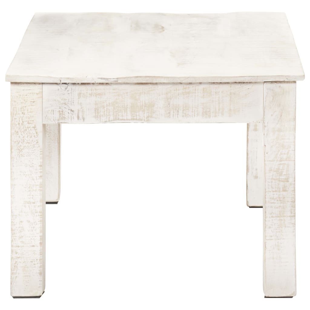 Mesa De Centro De Madera Maciza De Mango Blanca 110x60x45 Cm_1