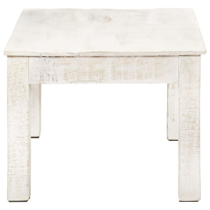 Mesa De Centro De Madera Maciza De Mango Blanca 110x60x45 Cm_1
