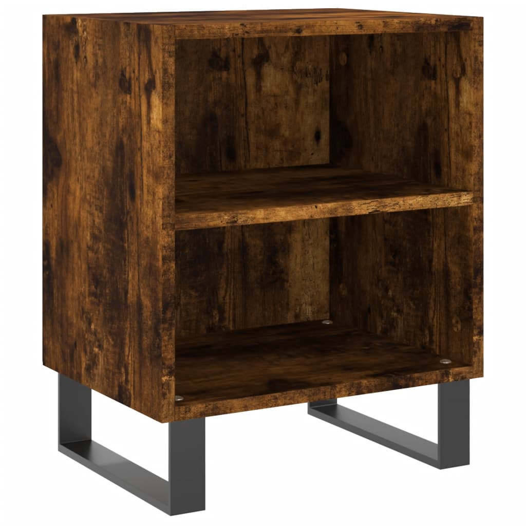 Mesita De Noche Madera De Ingeniería Roble Ahumado 40x30x50 Cm_0