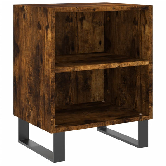 Mesita De Noche Madera De Ingeniería Roble Ahumado 40x30x50 Cm_0
