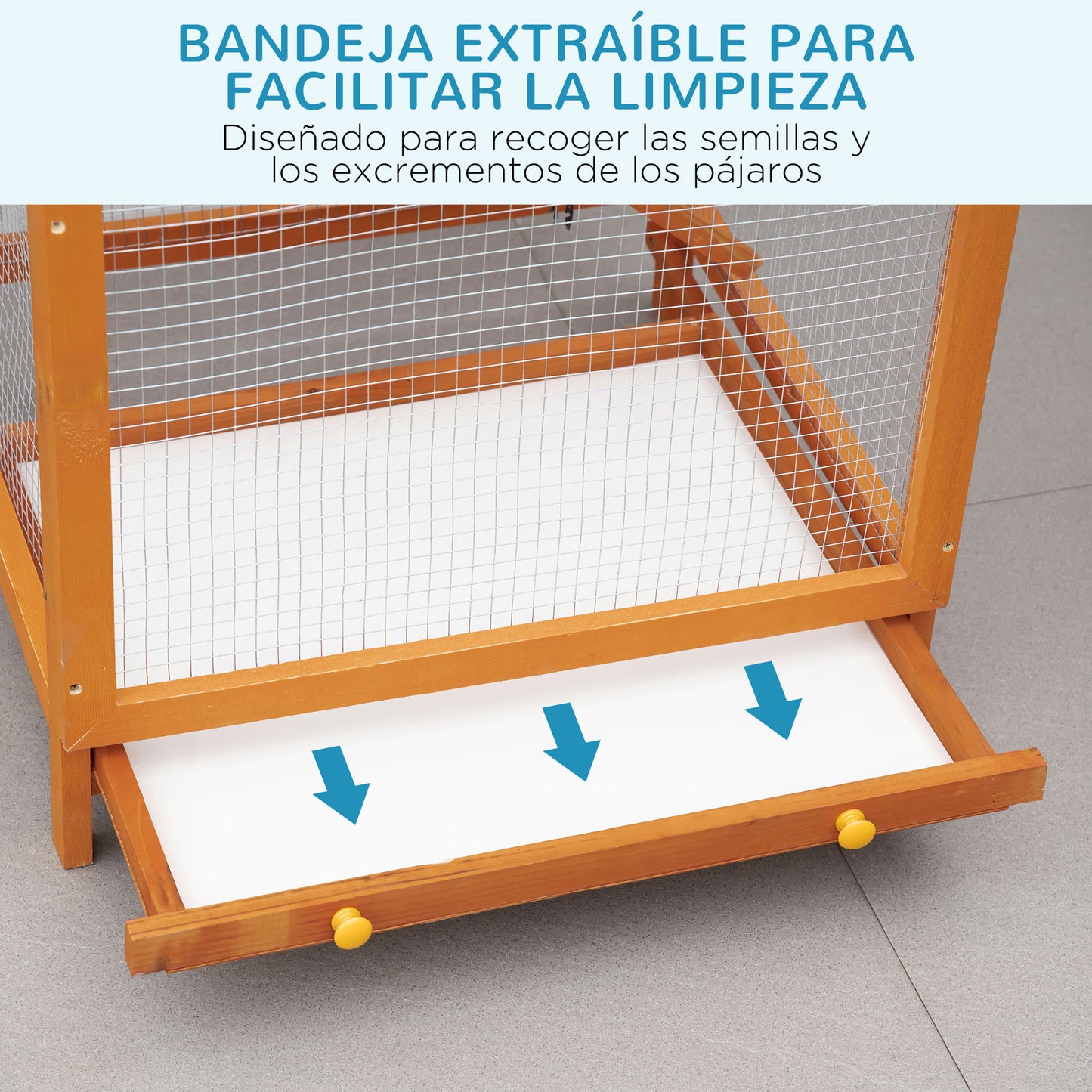 Pawhut Jaula Para Pájaros De Madera Con Bandeja Extraíble Techo Asfáltico_3