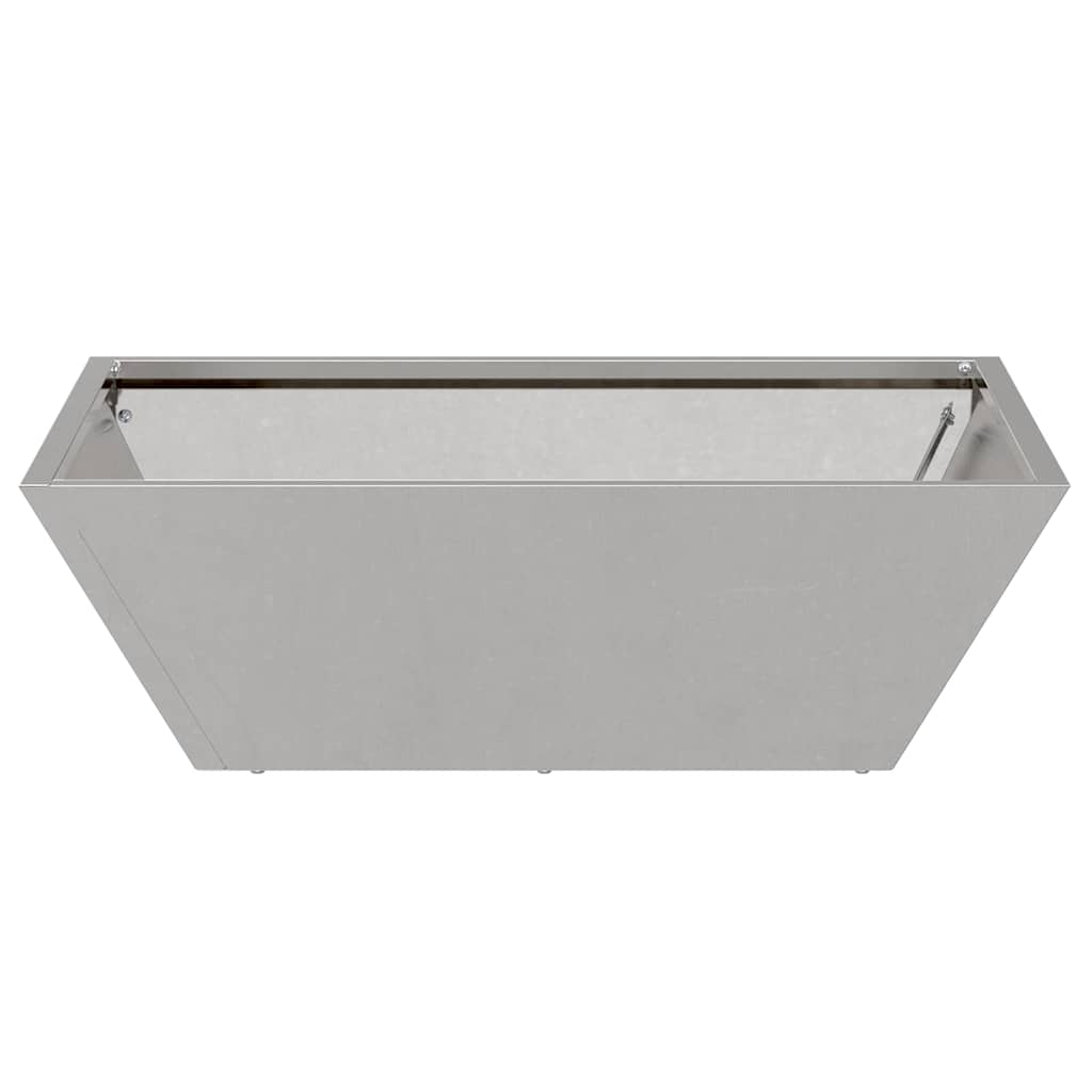 Macetero De Jardín Plateado 50 X 50 X 15 Cm Acero Inoxidable_4