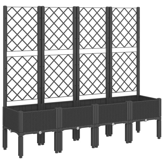 Jardinera Con Enrejado Pp Negro 160x40x142 Cm_0