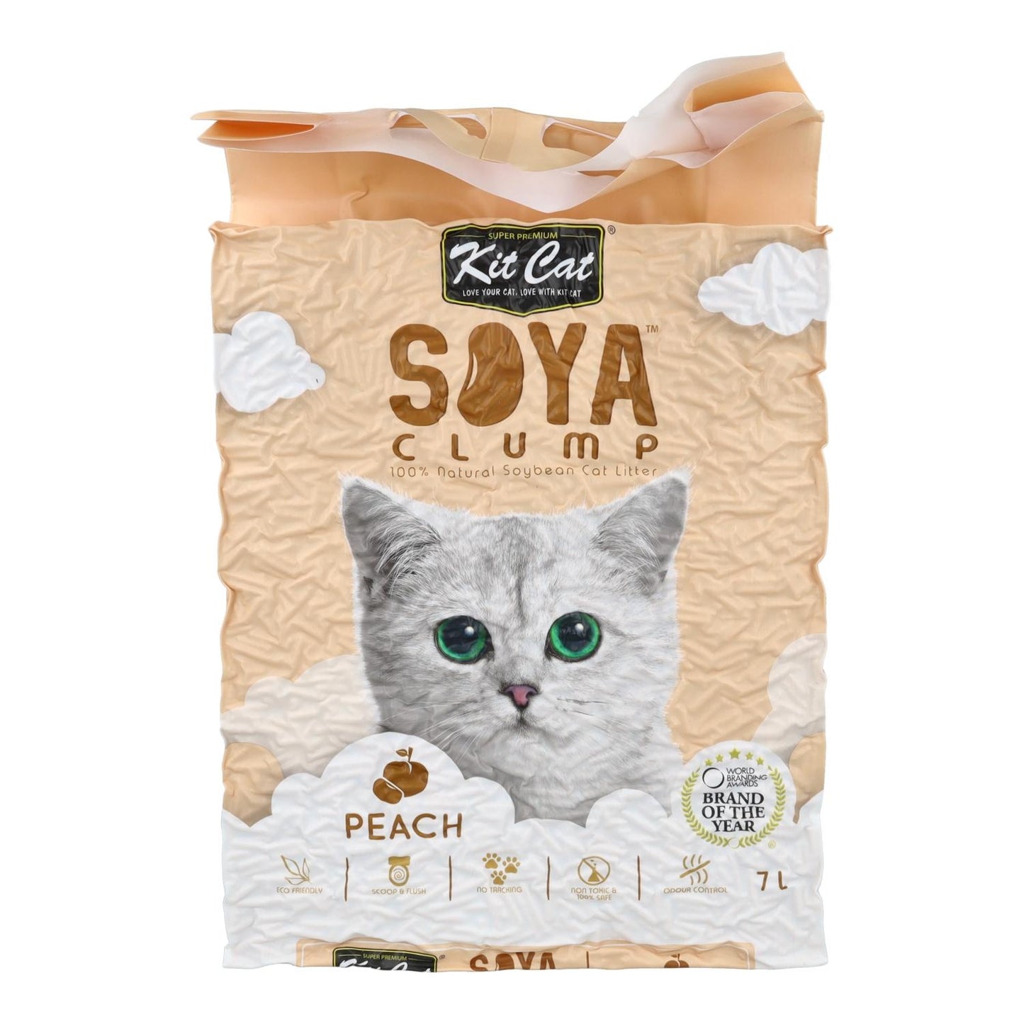 Kit Cat SoyaClump Pack Ahorro 12 - Peach 7 L Arena Vegetal para gatos