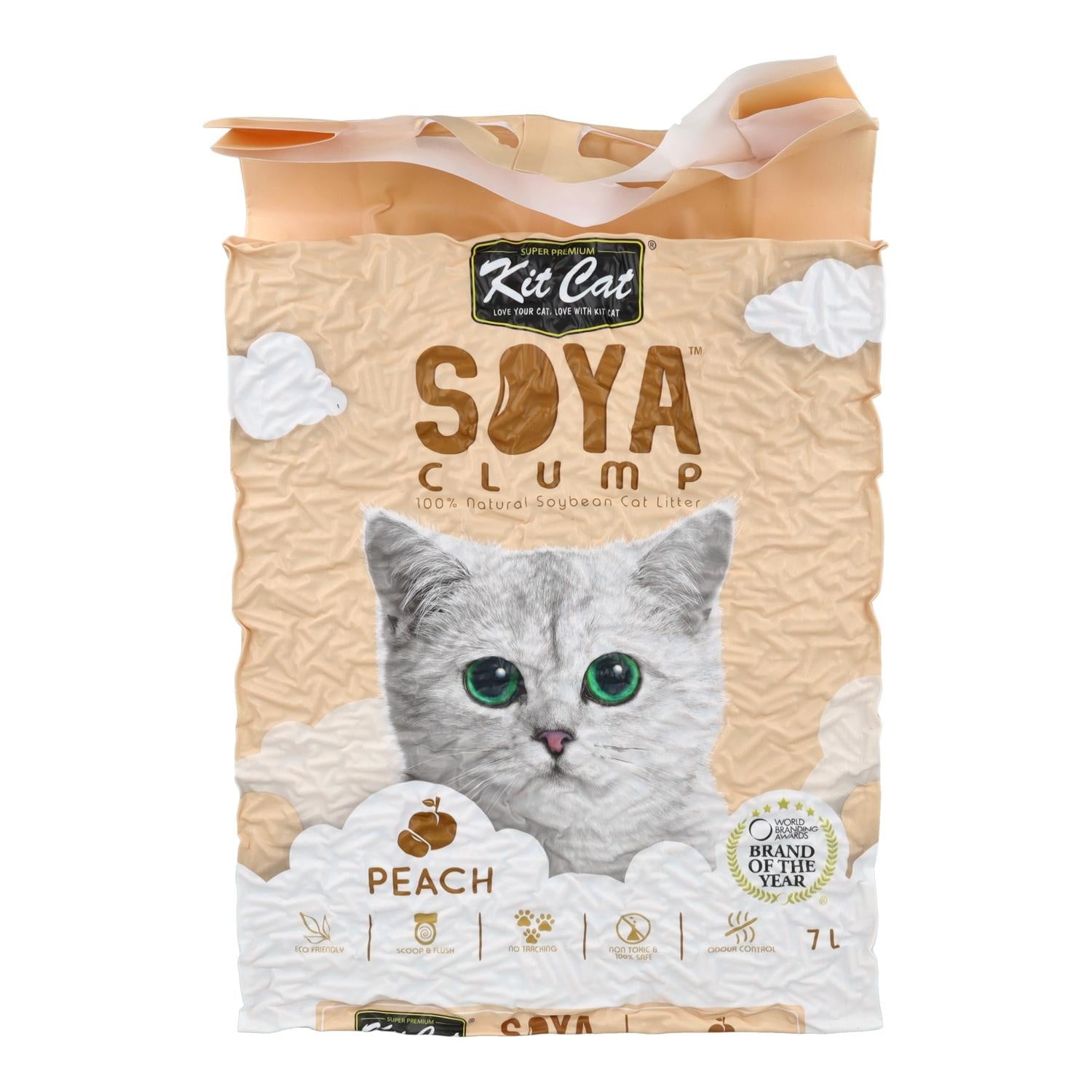 Kit Cat SoyaClump Pack Ahorro 12 - Peach 7 L Arena Vegetal para gatos