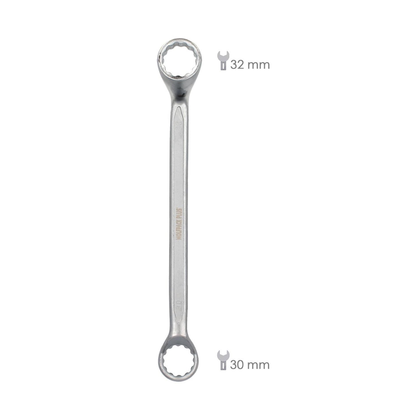 Llave Estrella Acodada Plus Acero Cromo Vanadio 30x32 Din 838. Llave Doble Boca Acodada, Llave Fija Estrella Acodada_1