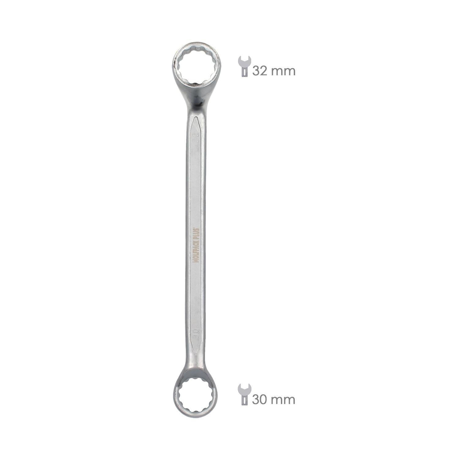 Llave Estrella Acodada Plus Acero Cromo Vanadio 30x32 Din 838. Llave Doble Boca Acodada, Llave Fija Estrella Acodada_1