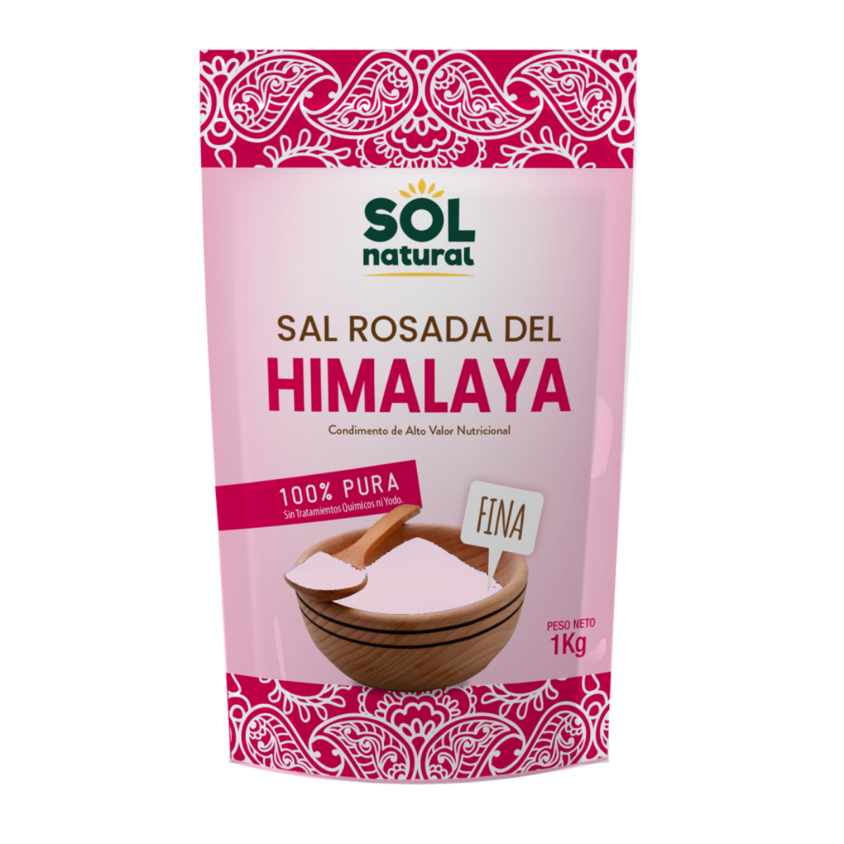 Sal rosa del Himalaya fina Sol Natural 1kg