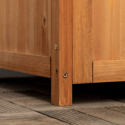 Jardinera Con Enrejado Outsunny Madera De Abeto Madera Natural 40x40x145 Cm_3