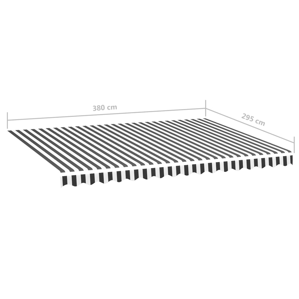 Tela De Repuesto Para Toldo Gris Antracita Y Blanco 4x3 M Poliéster_5