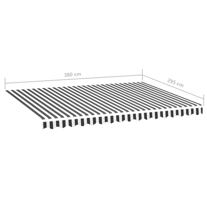 Tela De Repuesto Para Toldo Gris Antracita Y Blanco 4x3 M Poliéster_5