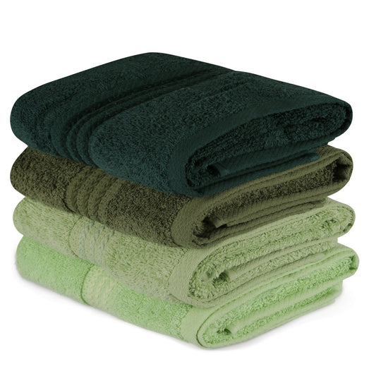 Juego De Toallas De Mano (4 Piezas) Verde Claro, Verde Oliva, Verde Y Verde Oscuro_0