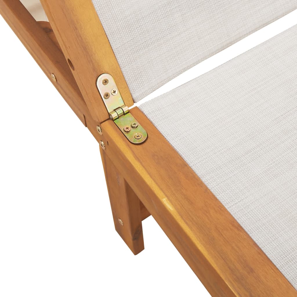 Tumbona Con Mesa Madera Maciza De Acacia Y Textileno Gris / Vetonek_1