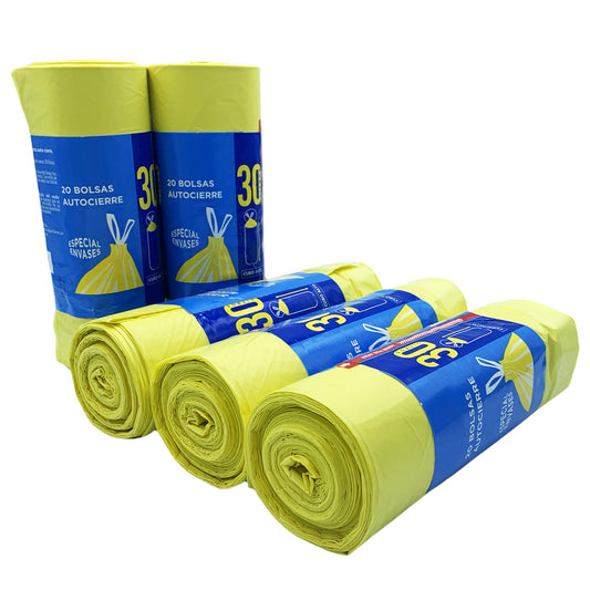 100 Bolsas De Basura Con Autocierre 30l Capacidad Cada Una, Especiales Cubos Altos
