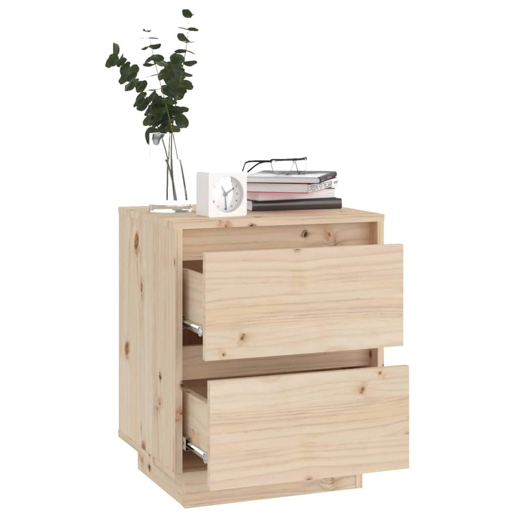 Mesitas De Noche 2 Uds Madera Maciza De Pino 40x35x50 Cm_3