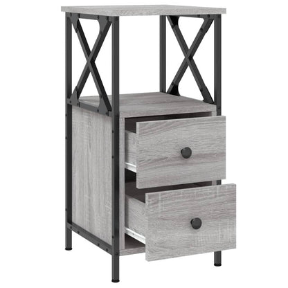 Mesita De Noche Madera De Ingeniería Gris Sonoma 34x35,5x70 Cm_3