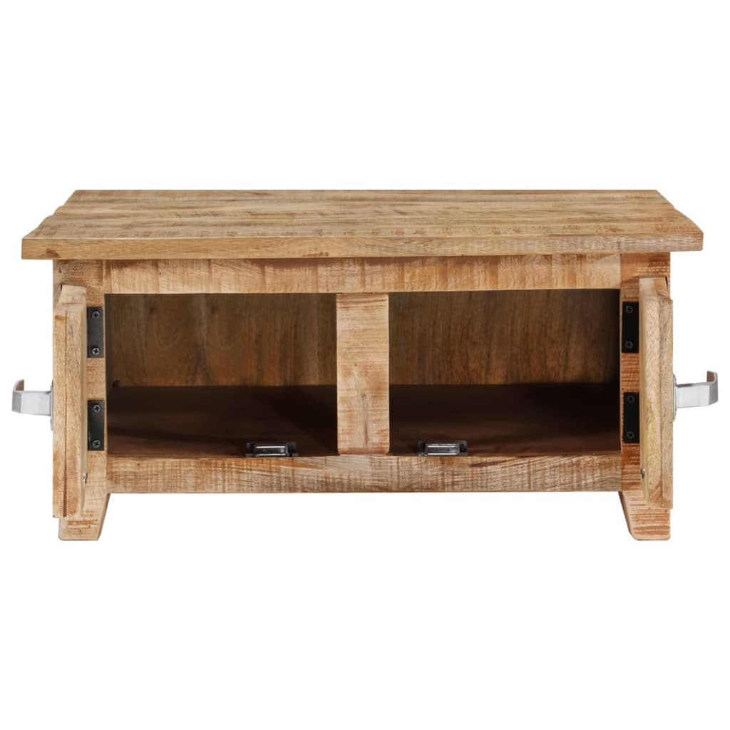 Mesa De Centro De Madera Maciza De Mango 67x67x30 Cm_2