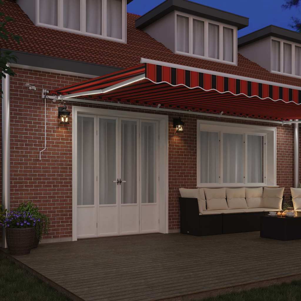 Toldo Retráctil Naranja Y Marrón 600 X 350 Cm Poliéster_2