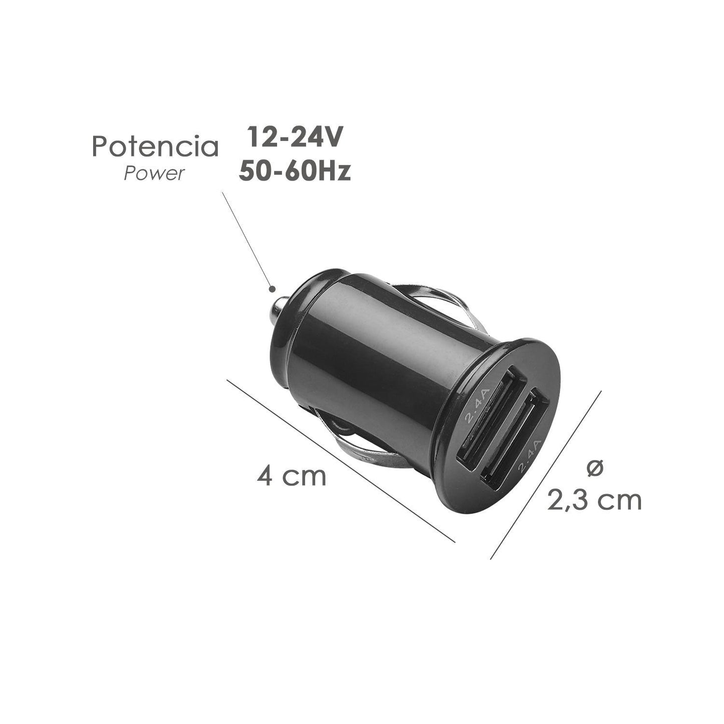 Cargador Coche Usb Dos Tomas 2.1 Amperios. 5 V. Adaptador Enchufe Usb Cargador Usb De Pared, Android, Iphone, Smartphones_1