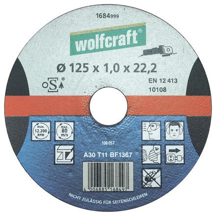 Disco de corte metal para amoladora 1,6mm Wolfcraft Ø 115 mm x Ø 22,2 m