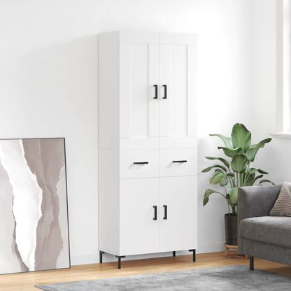 Aparador Alto Madera Contrachapada Blanco 69,5x34x180 Cm_0