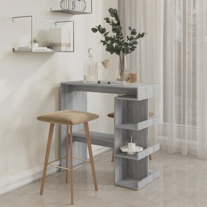 Mesa Bar Estante Almacenaje Gris Sonoma 100x50x101,5 Cm_1