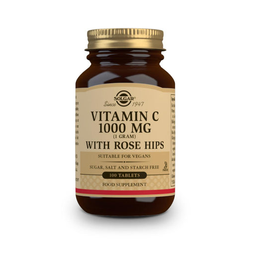 Rose Hips Vitamina C con escaramujos 1000 mg, 100 comprimidos de 1000mg