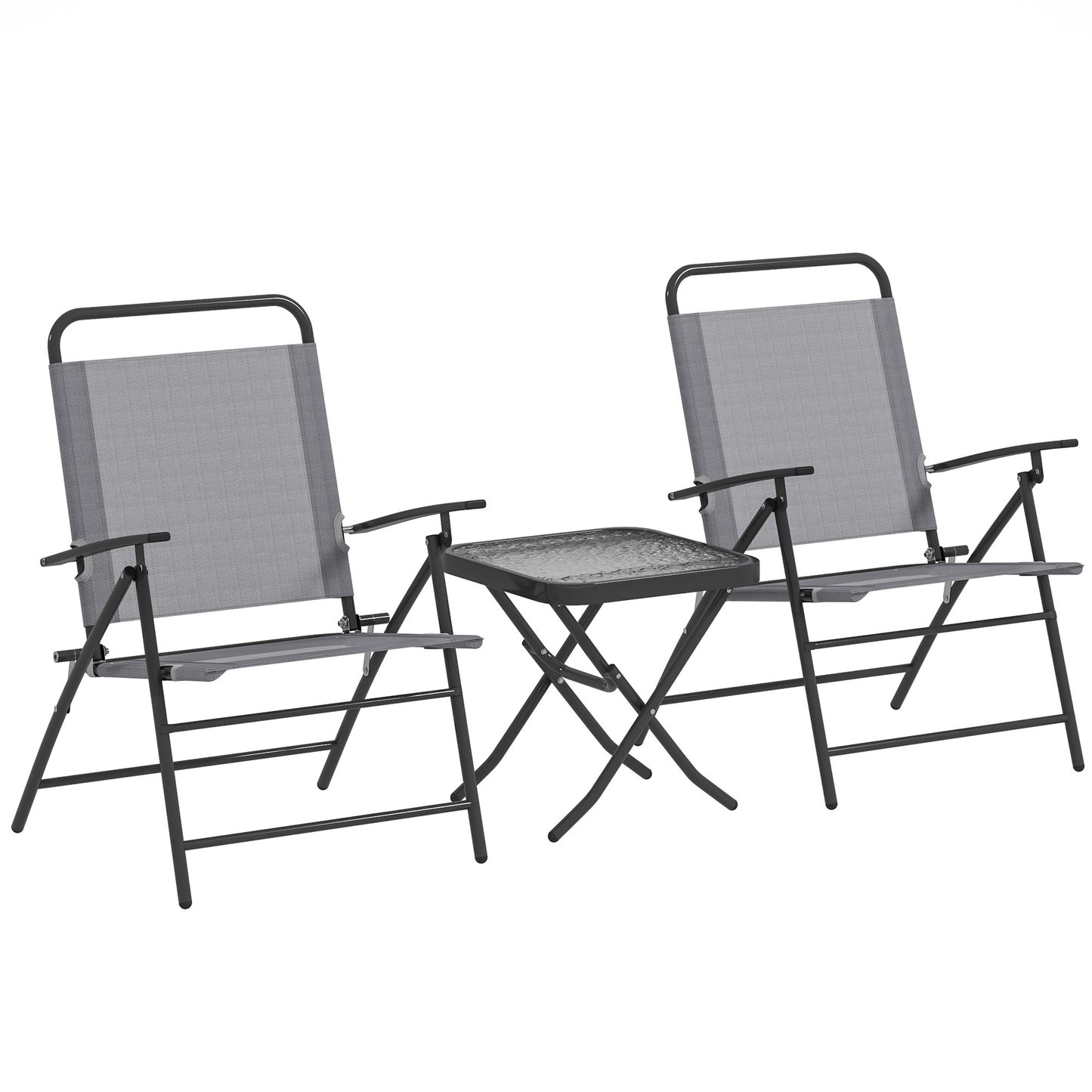 Outsunny Conjunto De Mesa Y Sillas De Terraza Exterior Plegables De 3 Piezas_0