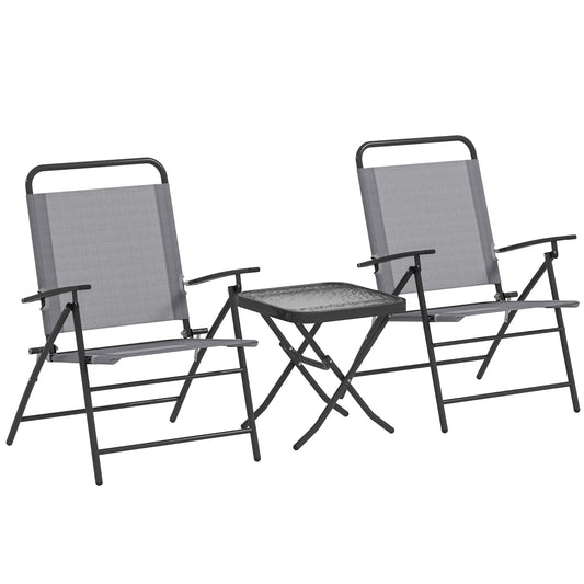 Outsunny Conjunto De Mesa Y Sillas De Terraza Exterior Plegables De 3 Piezas_0