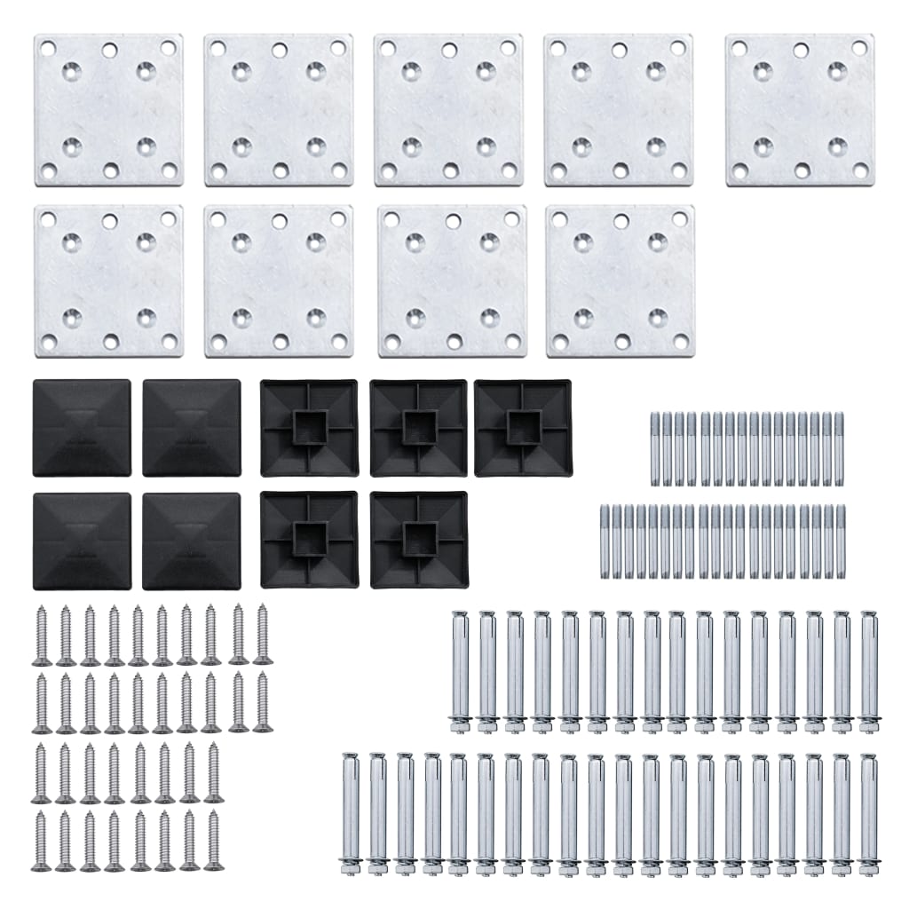 Set De Paneles De Valla Wpc Negro 1311x(105-186) Cm / Vetonek_3
