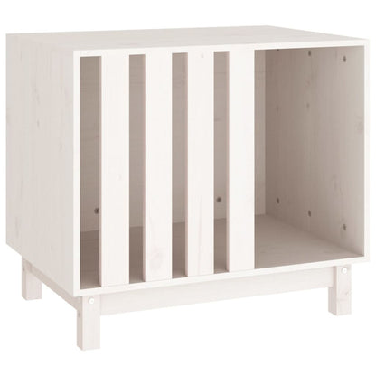 Caseta Para Perros Blanca 70x50x62 Cm Madera Maciza De Pino_0