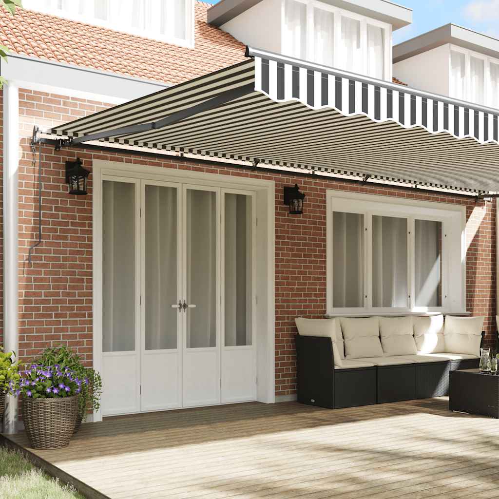Toldo Retráctil Automático Gris Antracita Y Blanco 600x300 Cm_2