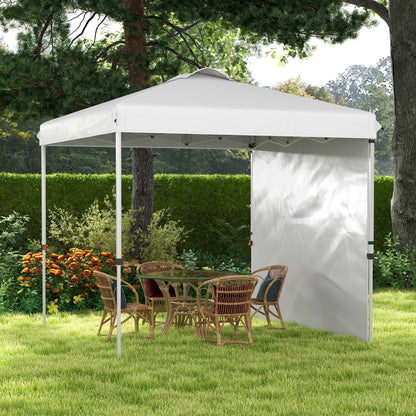 Outsunny Carpa Plegable 2,5x2,5 M Con 1 Pared Lateral Altura Ajustable Blanco_4