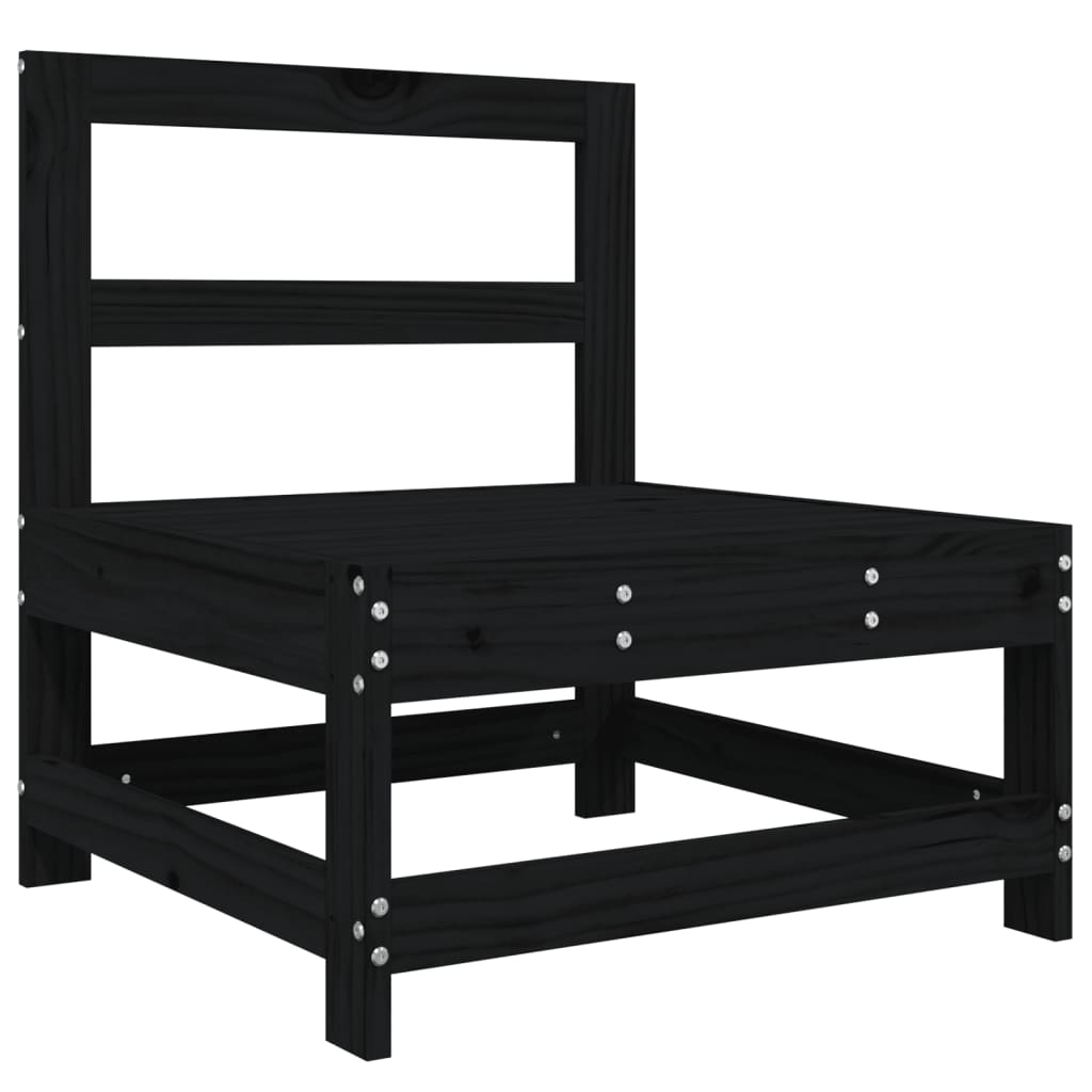 Vidaxl Juego De Muebles De Jardín 7 Piezas Madera Maciza De Pino Negro_3