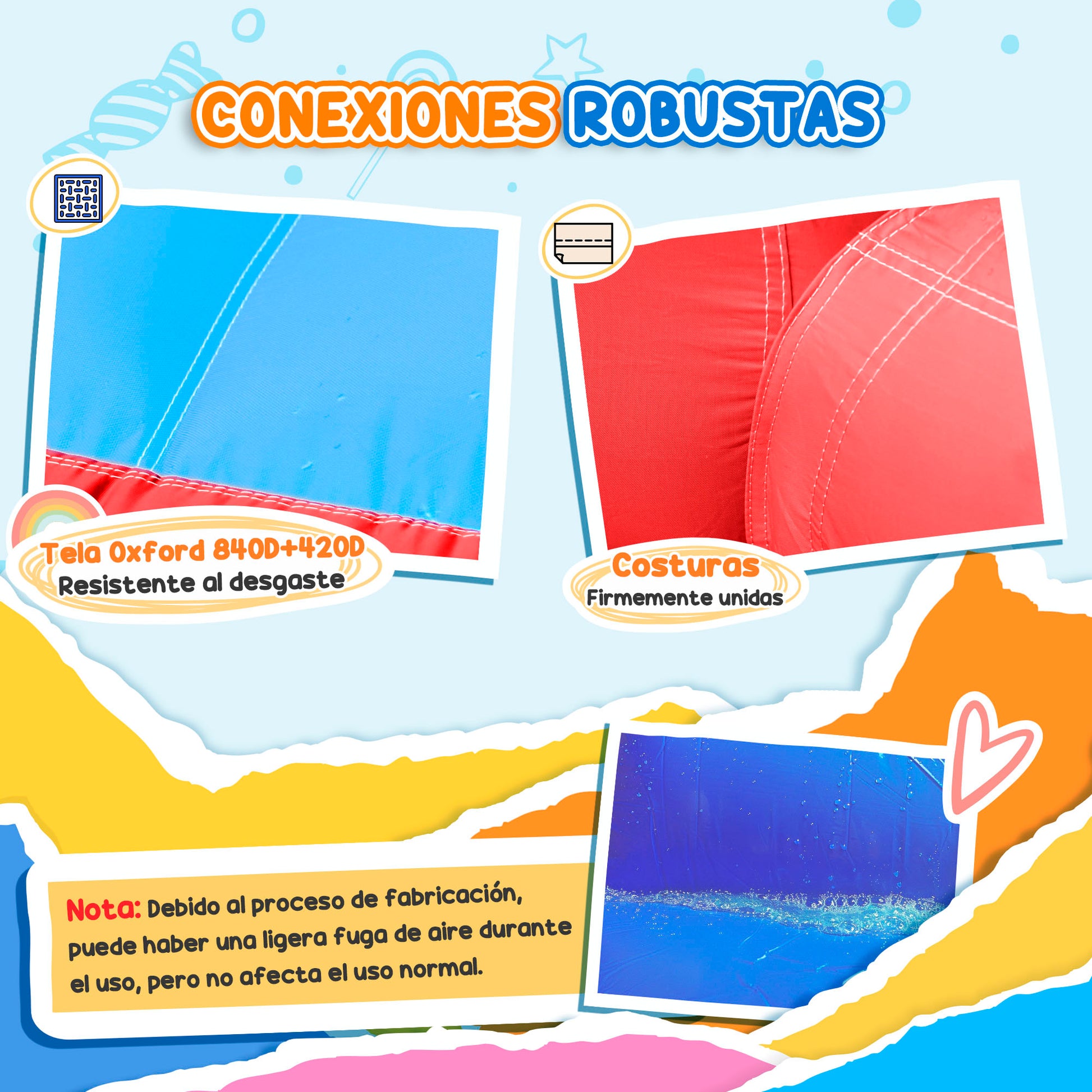 Outsunny Castillo Hinchable Con Tobogán Cama De Salto Y Piscina 265x260x200 Cm_5