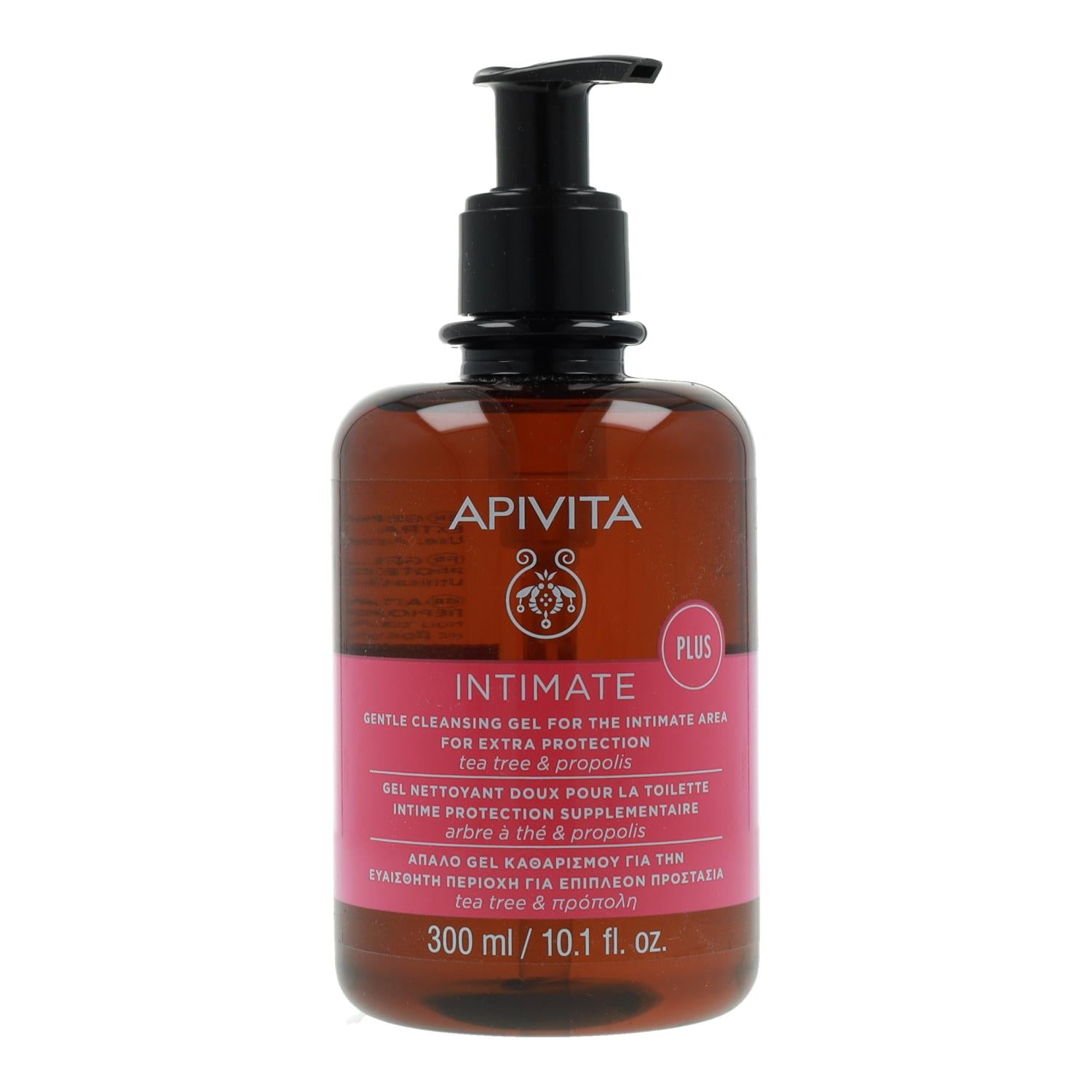 Nuevo gel limpiador suave para la zona íntima para una protección Extra Plus Apivita 300 ml
